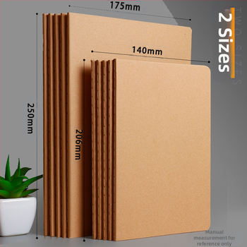 B5 lehmanahast kodutööde vihik A5 trükkimata musta kaardi märkmik horisontaalsete võrkudega tühi trükkimata lehmanahast raamatu hulgimüük