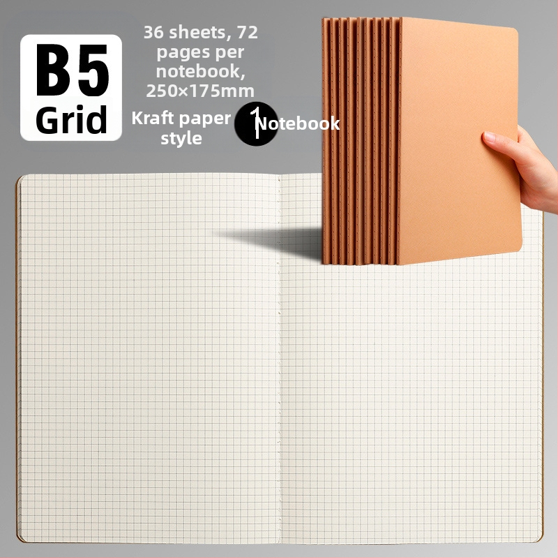 B5 lehmanahast kodutööde vihik A5 trükkimata musta kaardi märkmik horisontaalsete võrkudega tühi trükkimata lehmanahast raamatu hulgimüük