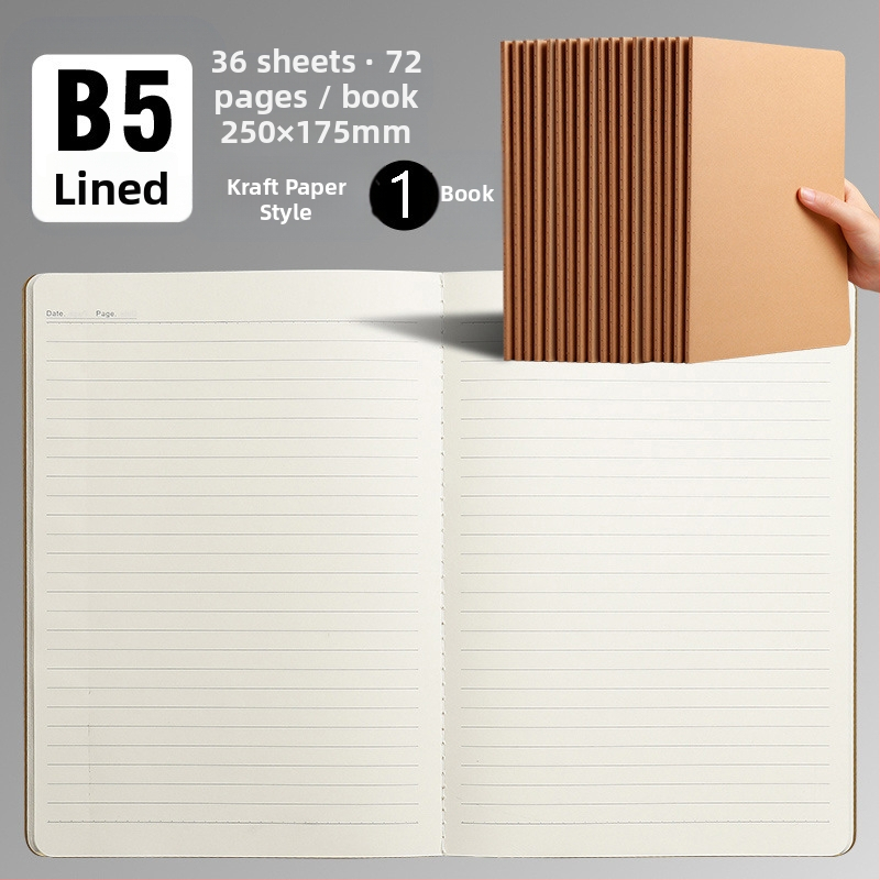 B5 lehmanahast kodutööde vihik A5 trükkimata musta kaardi märkmik horisontaalsete võrkudega tühi trükkimata lehmanahast raamatu hulgimüük