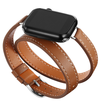 Sobib Apple Watch Bandile Apple watch9/8/7/6/4 Slim-Fit topeltringikujulise õhukese vöökohaga Apple nahast kellarihm