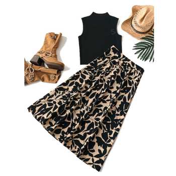 Γυναικεία φούστα Amazon με ρετρό, μοντέρνα γραμμή Α και ελαστική μέση, λεοπάρ σχέδιο, άνοιξη και καλοκαίρι 2025, νέα, πιο εύκολη για να ταιριάζει.