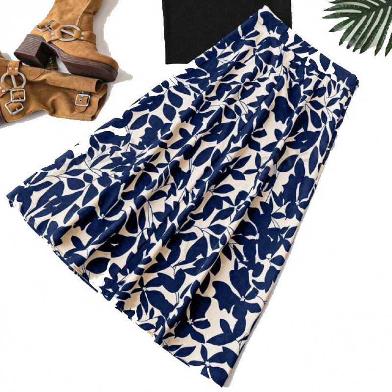 Amazoni naiste retromoodne A-lõikeline elastse vöökohaga leopardimustriga seelik 2025. aasta kevad- ja suvekollektsioonist, uus ja kõige lihtsam sobitada naiste seelikuga