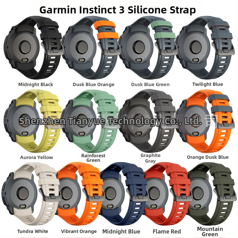 Sobib Garmin Instinct 3 AMOLED 50mm ametlikule silikoonrihmale Instinct 3