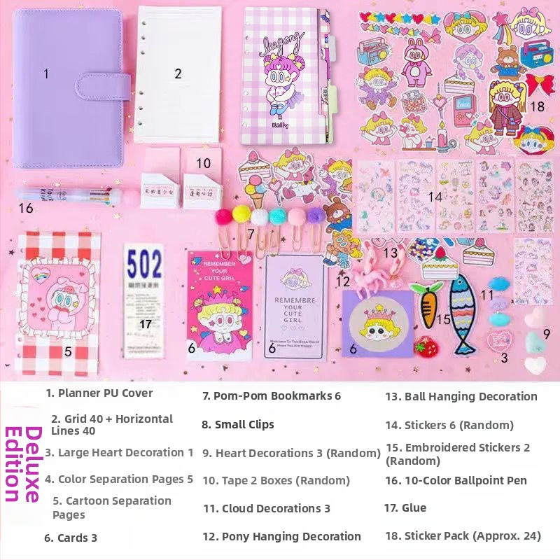 Tüdrukutele mõeldud haldjate pearaamatu komplekt, armas ja üliarmas, makaron, Jaapani stiilis, Ins stiilis pearaamatu kohta, populaarne pearaamat