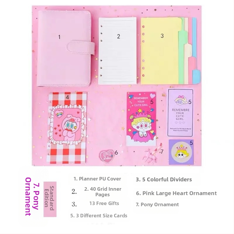 Tüdrukutele mõeldud haldjate pearaamatu komplekt, armas ja üliarmas, makaron, Jaapani stiilis, Ins stiilis pearaamatu kohta, populaarne pearaamat