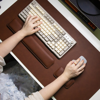 Mouse Pad με μοτίβο Crazy Horse, Στήριγμα καρπού ποντικιού, Στήριγμα χεριών πληκτρολογίου, Σετ τριών τεμαχίων, Δερμάτινο στήριγμα καρπού, Στήριγμα χεριών από αφρό μνήμης, Στήριγμα καρπού