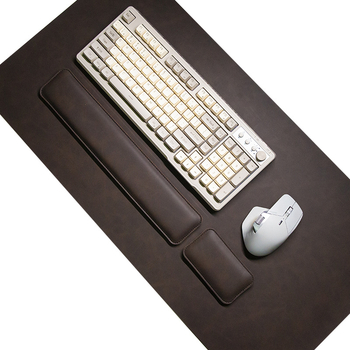 Mouse Pad με μοτίβο Crazy Horse, Στήριγμα καρπού ποντικιού, Στήριγμα χεριών πληκτρολογίου, Σετ τριών τεμαχίων, Δερμάτινο στήριγμα καρπού, Στήριγμα χεριών από αφρό μνήμης, Στήριγμα καρπού