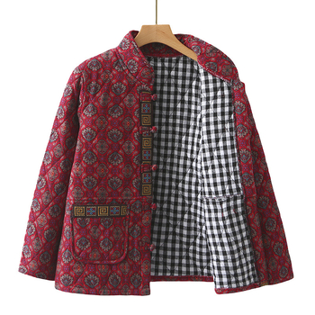 Λεπτά, χαλαρά, μικρά βαμβακερά ρούχα για τη μητέρα, φθινοπωρινό και χειμωνιάτικο γυναικείο βαμβακερό μπουφάν για μεσήλικες και ηλικιωμένους, για γιαγιάδες, μπουφάν από καθαρό βαμβάκι