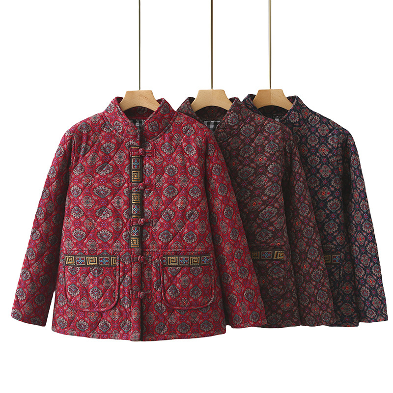 Mama subțire vrac mici din bumbac haine toamna și iarna femeii jachetă din bumbac pentru femei de vârstă mijlocie și bătrâni bunicuță pură jachetă din bumbac