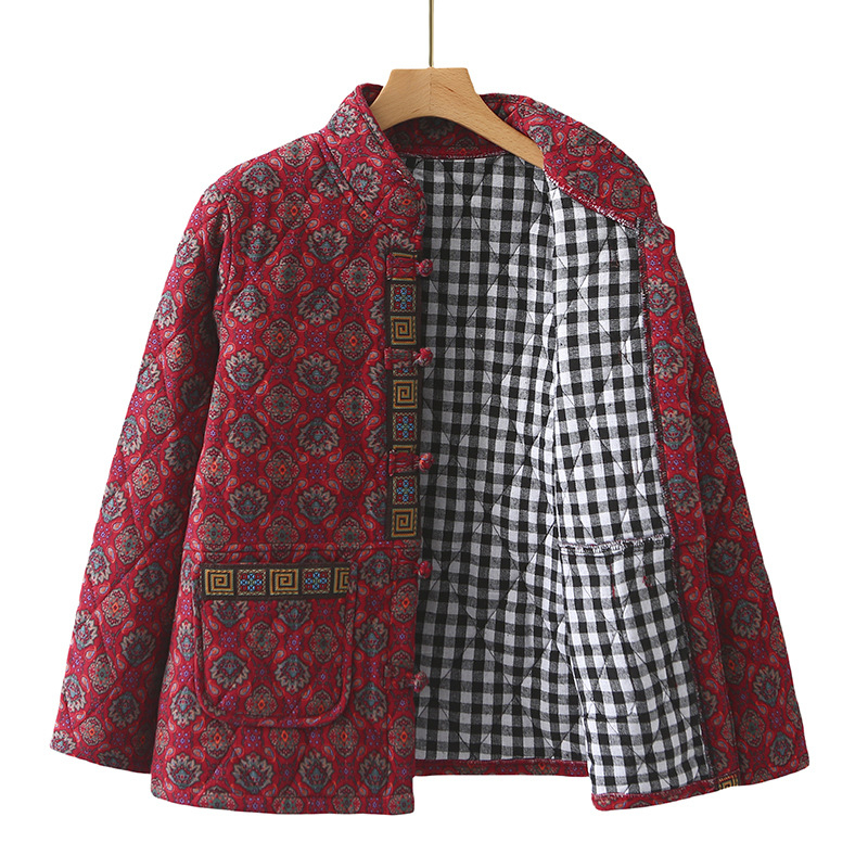 Mama subțire vrac mici din bumbac haine toamna și iarna femeii jachetă din bumbac pentru femei de vârstă mijlocie și bătrâni bunicuță pură jachetă din bumbac