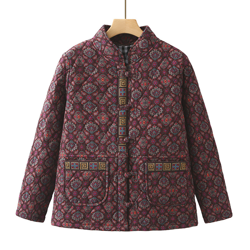 Mama subțire vrac mici din bumbac haine toamna și iarna femeii jachetă din bumbac pentru femei de vârstă mijlocie și bătrâni bunicuță pură jachetă din bumbac