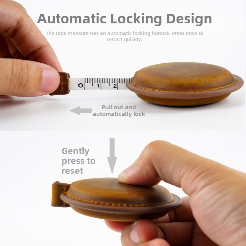 Трансгранична ръчно изработена мини лента от кожа Crazy Horse, горен слой, телешка кожа, винтидж линийка за измерване на дрехи, линийка за кожена висулка