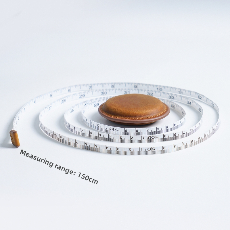 Трансгранична ръчно изработена мини лента от кожа Crazy Horse, горен слой, телешка кожа, винтидж линийка за измерване на дрехи, линийка за кожена висулка