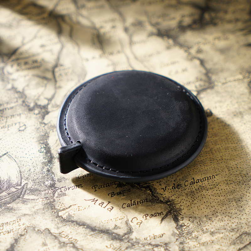 Rankų darbo, tarpvalstybinė „Crazy Horse“ odos mini liniuotė, viršutinio sluoksnio karvės odos traukimo liniuotė, vintažinė, matavimo drabužių traukimo liniuotė, odinė pakabuko juosta