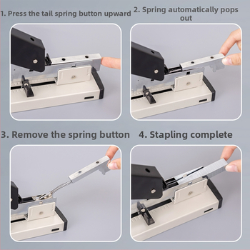 Darbą taupantis segiklis biurui, ilgas svirtis, plius dydžio segiklis, metalinis, didelis, tvirtas, sustorintas, daugiafunkcis
