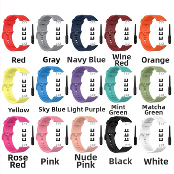 За Huawei часовник, подходящ за смарт часовник, цветна катарама TIA-B19, силиконова TIA-B09, резервна каишка за часовник.