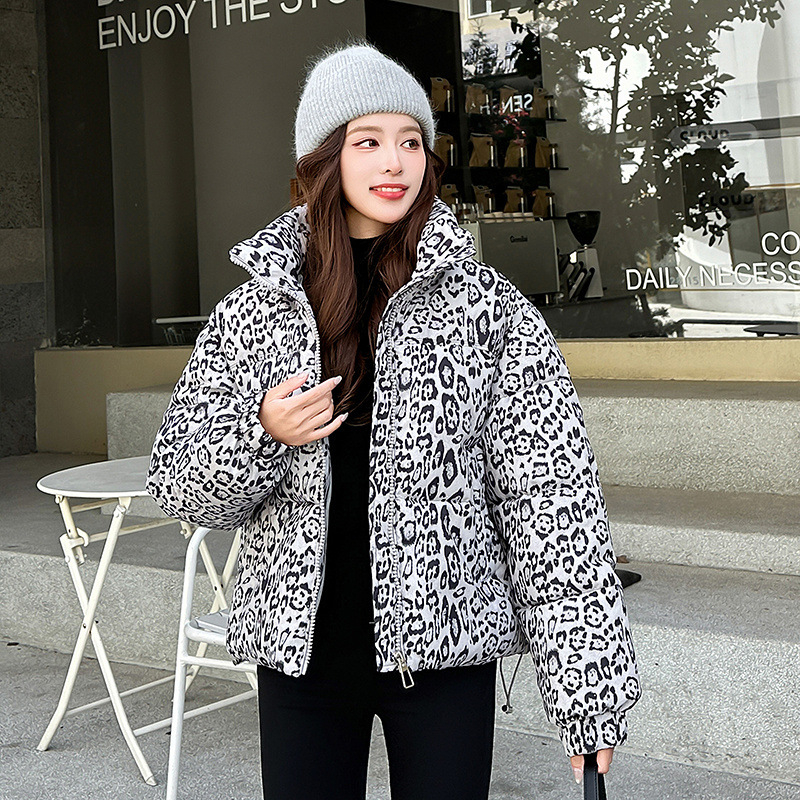 Jachetă de iarnă nouă din bumbac, export european și american, stil coreean, stil larg din bumbac, guler înalt, mânecă lungă, stras, stil scurt