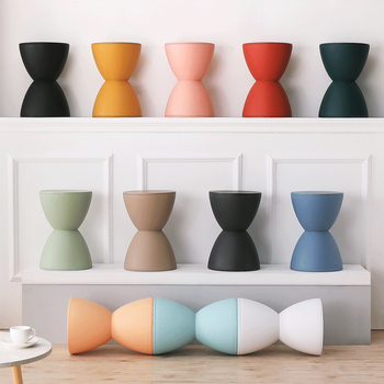 Plastikust tool, paksendatud majapidamise loominguline söögilaua tool, lihtne kõrge pink, Põhjamaade elutoa ümmargune Dengzi printsi tool