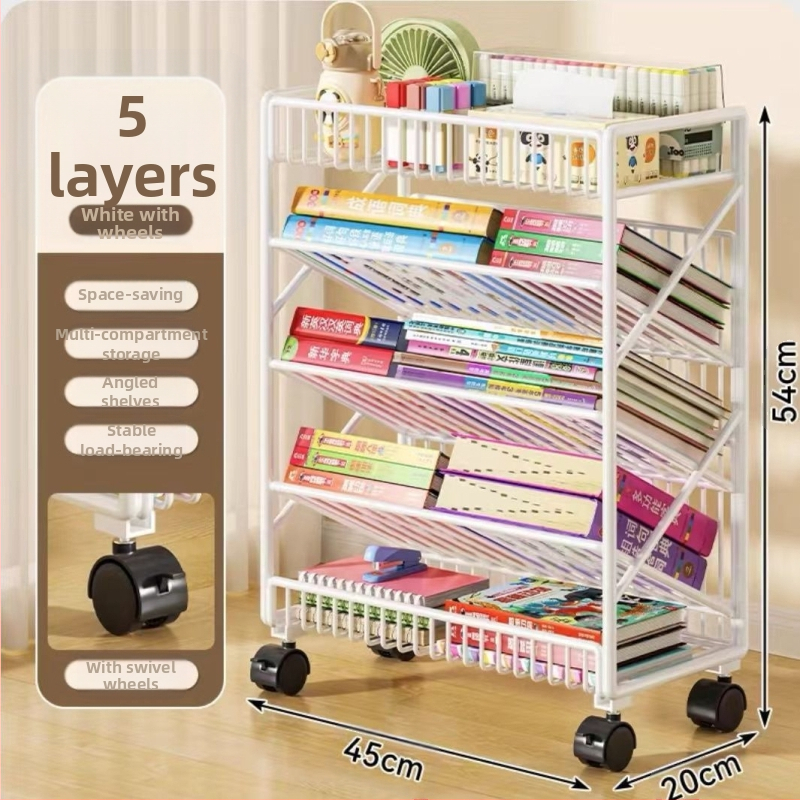 Liigutatav põrandariiul Raamaturiiul Mitmekihiline ratastega hoiuriiul Õpilase klassiruumi raamaturiiul Raudlaua külgmine raamaturiiul