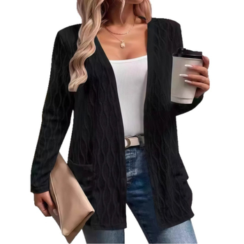 2025. aasta sügisene Euroopa ja Ameerika väliskaubandus Amazon Aliexpressi sõltumatu jaama varustus õõnes ühevärviline elegantne kootud kardigan