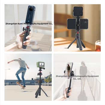 Lauaarvuti pikendusega statiiv kaasaskantav mini mobiiltelefoni kaamera peeglita otseülekande vlogi kronstein kolmeastmeline teleskoop-selfipulk