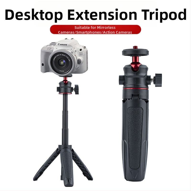 Lauaarvuti pikendusega statiiv kaasaskantav mini mobiiltelefoni kaamera peeglita otseülekande vlogi kronstein kolmeastmeline teleskoop-selfipulk