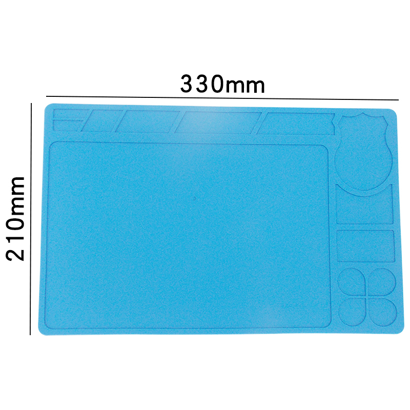 Datora un mobilā tālruņa remonta darbagalds ar magnētisku siltumizolācijas paliktni, silikona augstas temperatūras izturīgs galda paliktnis, karstā gaisa pistoles metināšanas galda paliktnis