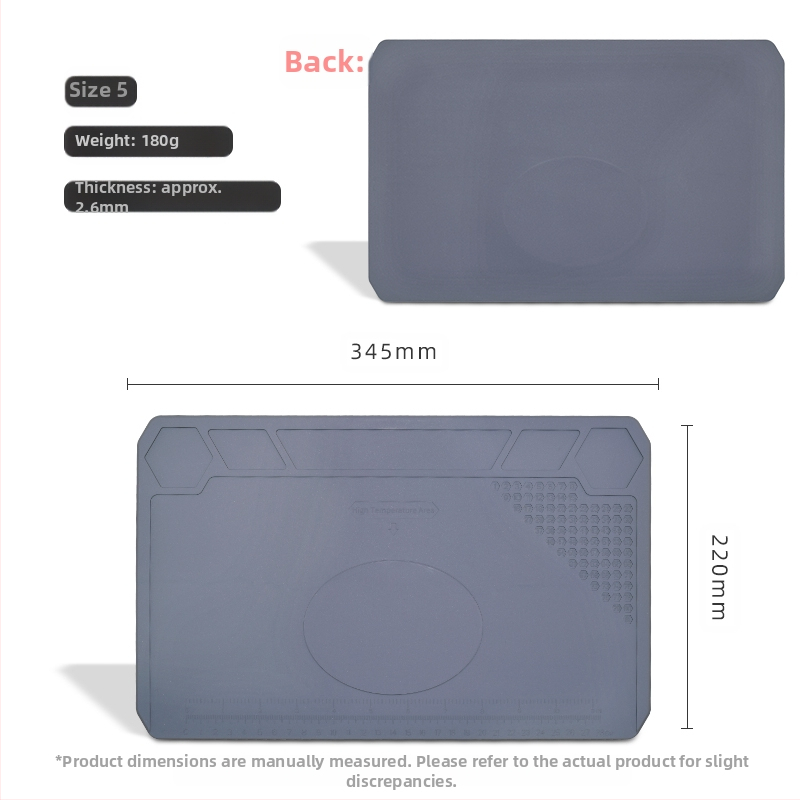 Datora un mobilā tālruņa remonta darbagalds ar magnētisku siltumizolācijas paliktni, silikona augstas temperatūras izturīgs galda paliktnis, karstā gaisa pistoles metināšanas galda paliktnis