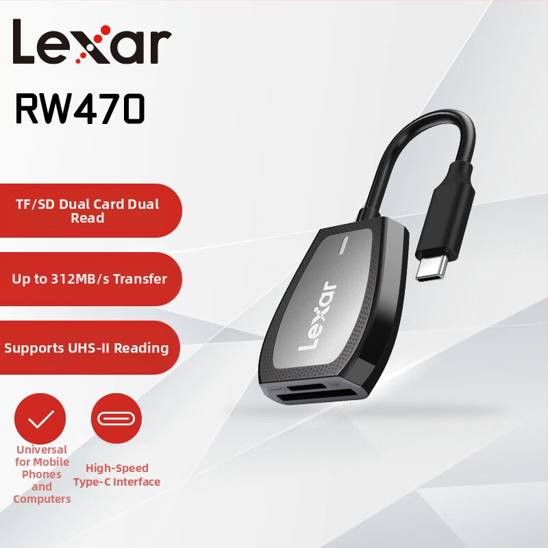 „Lexar“ kortelių skaitytuvas SD TF kortelė Cfexpress kortelė didelės spartos C tipo sąsaja 3.0 kamera Cfe kortelių skaitytuvas