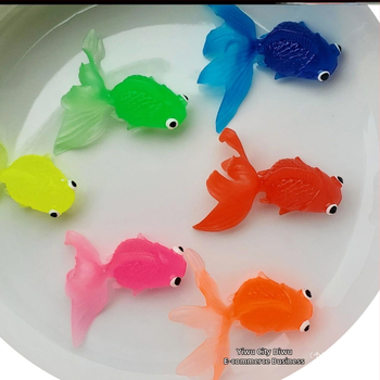 Πλωτό παιχνίδι ψαριών μωρό πρώιμη εκπαίδευση παιδιά παίζουν χρυσόψαρο δίχτυ τσέπης σιλικόνης μικρό ψάρι μαλακό καουτσούκ ζώο διασυνοριακή εξαγωγή