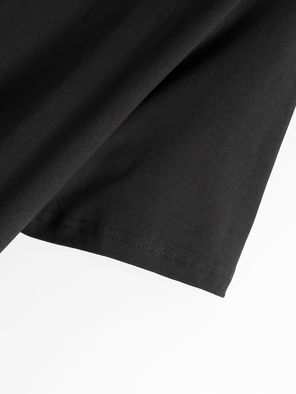 Meeste ümara kaelusega graafilise mustriga T-särk "Stay Happy" - must vabaaja suvine lühikeste varrukatega T-särk, X-disain