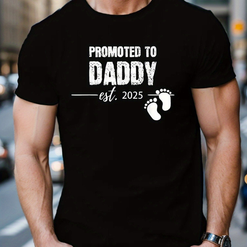 Isale ülendatud vintage stiilis 2025. aasta kirjaprindiga meeste ümara kaelusega lühikeste varrukatega T-särk, vabaaja