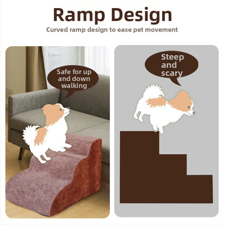 Стълби за домашни любимци, стълба за катерене за домашни любимци, гъбени стъпала, малко куче, плюшено мече, разтегателен диван, наклонени стълби за домашни любимци