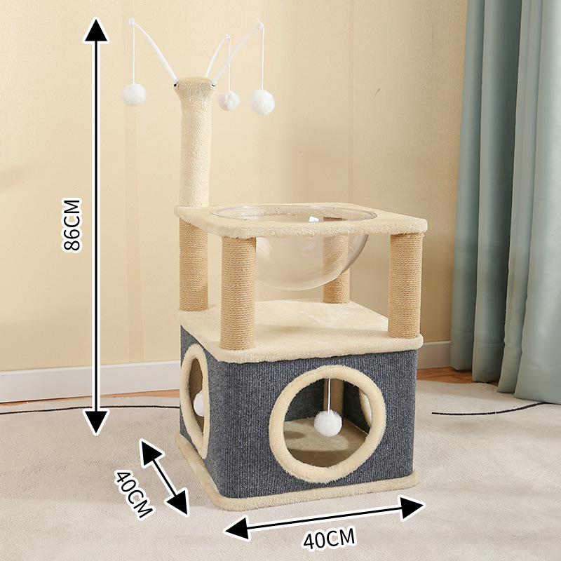 Katės laipiojimo rėmas, šiltas žieminis daugiasluoksnis katės lizdas, linksmas medžio skylė iš sizalio kibiro, kačių namelis, naminių gyvūnėlių reikmenys, žaislinis katės lizdas, kibiras