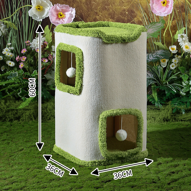 Katės laipiojimo rėmas, šiltas žieminis daugiasluoksnis katės lizdas, linksmas medžio skylė iš sizalio kibiro, kačių namelis, naminių gyvūnėlių reikmenys, žaislinis katės lizdas, kibiras