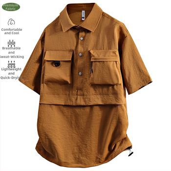 3D Στερεοφωνική Εικόνα M-8Xl Καλοκαιρινό Μεγάλο Μέγεθος με Κοντά Μανίκια για Άνδρες, Εξωτερική Χρήση, Χαλαρό, Γρήγορο Στέγνωμα, Ύφασμα με Κοντά Μανίκια για Ζευγάρια