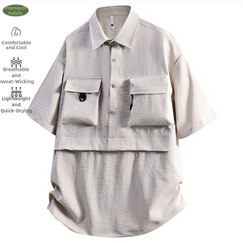 3D Στερεοφωνική Εικόνα M-8Xl Καλοκαιρινό Μεγάλο Μέγεθος με Κοντά Μανίκια για Άνδρες, Εξωτερική Χρήση, Χαλαρό, Γρήγορο Στέγνωμα, Ύφασμα με Κοντά Μανίκια για Ζευγάρια