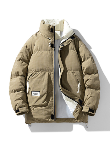 Ανδρικό μπουφάν από χοντρό βαμβάκι με γιακά και όρθιο γιακά, για φθινοπωρινές και χειμερινές εμφανίσεις, σε μοντέρνο, χαλαρό, ζεστό παλτό από χοντρό βαμβάκι, σε ιαπωνικό στιλ, σε μεγάλα μεγέθη.