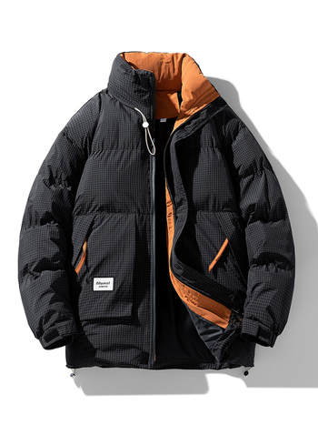 Ανδρικό μπουφάν από χοντρό βαμβάκι με γιακά και όρθιο γιακά, για φθινοπωρινές και χειμερινές εμφανίσεις, σε μοντέρνο, χαλαρό, ζεστό παλτό από χοντρό βαμβάκι, σε ιαπωνικό στιλ, σε μεγάλα μεγέθη.