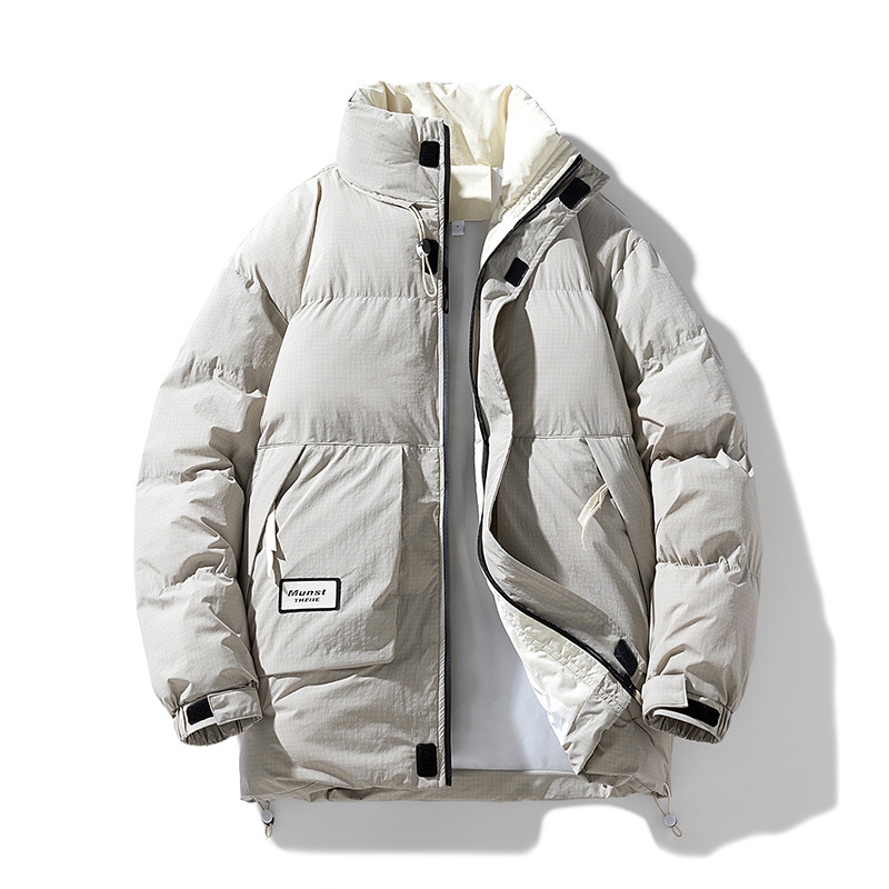 Pluss-suuruses sügis-talvine meeste püstkraega paks puuvillane jakk, trendikas lahtine soe paksendatud puuvillane mantel, Jaapani stiil