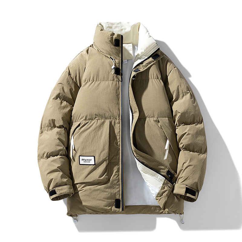 Pluss-suuruses sügis-talvine meeste püstkraega paks puuvillane jakk, trendikas lahtine soe paksendatud puuvillane mantel, Jaapani stiil