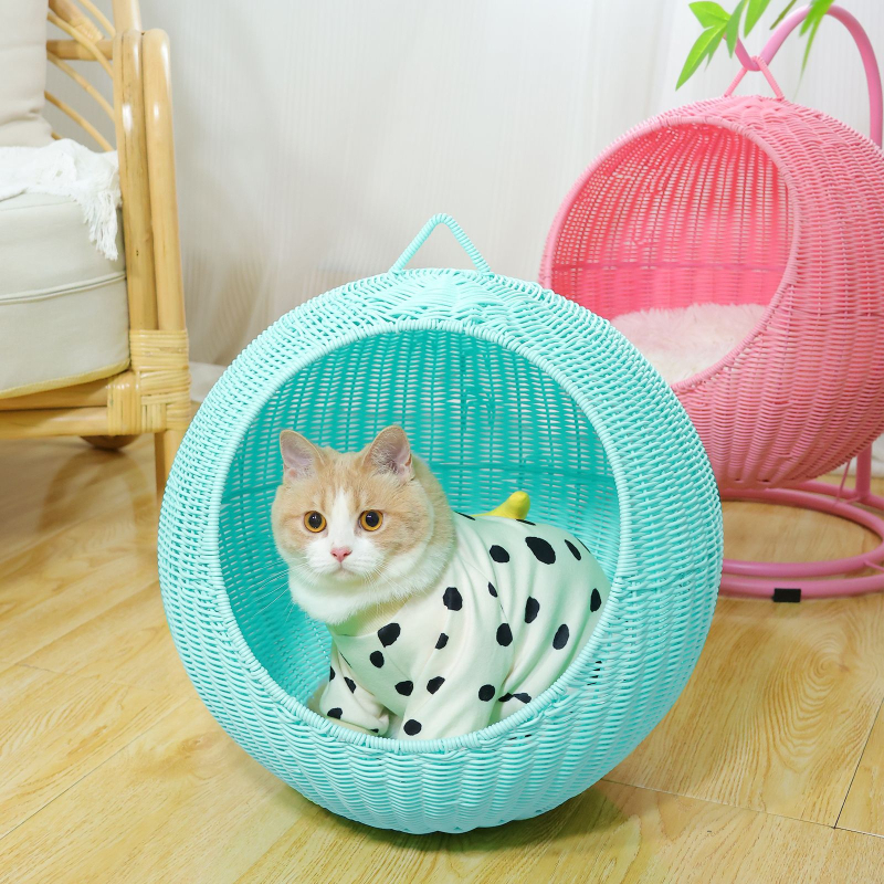 Kassipesa rotangist kassidele, nelja aastaaja universaalne kassimaja, eemaldatav ja pestav majapidamiskassi puur, koerapesa, kassivoodi, lemmikloomatarbed