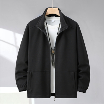 Meeste sügis-talvine trendikas uus jakk, moodne lihtne vabaaja revääriga komposiitpiima siidist kraega kardigan