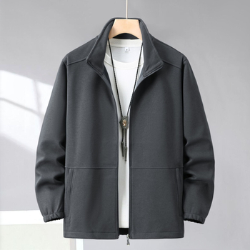 Мъжко есенно-зимно модерно ново яке, модно просто, ежедневно, с ревер, композитен кардиган от млечна коприна