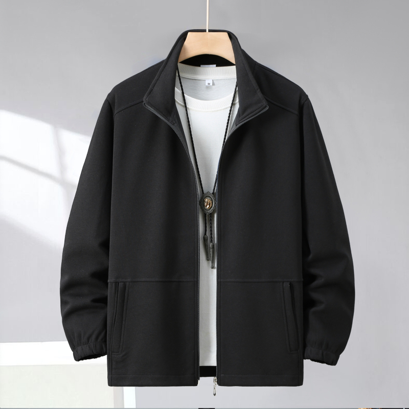 Meeste sügis-talvine trendikas uus jakk, moodne lihtne vabaaja revääriga komposiitpiima siidist kraega kardigan