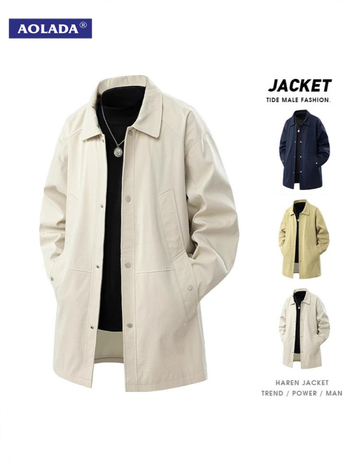 AOLADA plius dydžio naujas švarkas japoniškas vidutinio ilgio viršutinis laisvas patogus paprasto dizaino universalus laisvalaikio švarkas