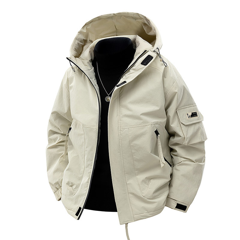 Meeste sügis- ja talvetuulekindel soe moekas ja kena universaalne vabaaja puuvillase polstriga jope Meeste pluss-suuruses lahtine puuvillase polstriga mantel