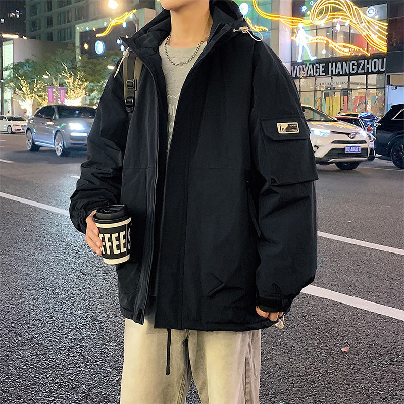 Meeste sügis- ja talvetuulekindel soe moekas ja kena universaalne vabaaja puuvillase polstriga jope Meeste pluss-suuruses lahtine puuvillase polstriga mantel