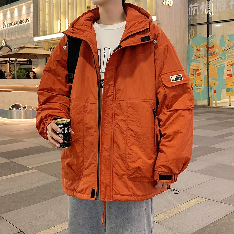 Meeste sügis- ja talvetuulekindel soe moekas ja kena universaalne vabaaja puuvillase polstriga jope Meeste pluss-suuruses lahtine puuvillase polstriga mantel