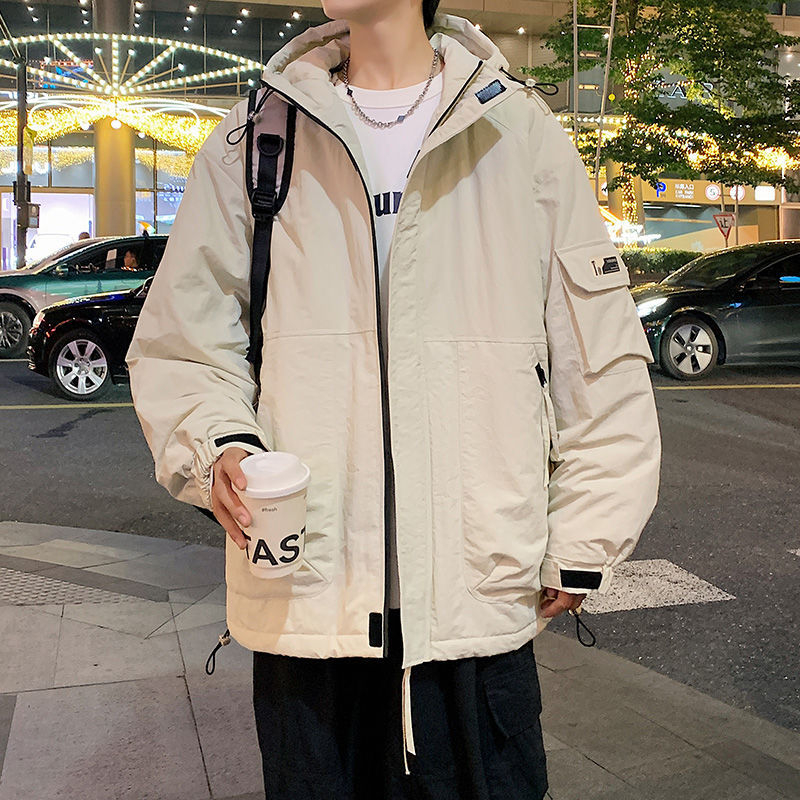 Meeste sügis- ja talvetuulekindel soe moekas ja kena universaalne vabaaja puuvillase polstriga jope Meeste pluss-suuruses lahtine puuvillase polstriga mantel